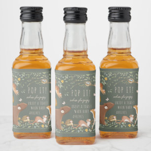 Etiqueta Para Botella De Licor Los animales de Woodland Amigos de la Selva Gracia