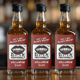 Etiqueta Para Botella De Licor Los dedos de los vampiros de los labios rojos de H