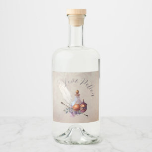 Etiqueta Para Botella De Licor Magic Wizard Watercolor Love Potion