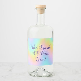 Etiqueta Para Botella De Licor Magnífico Boda del arcoiris Pastel