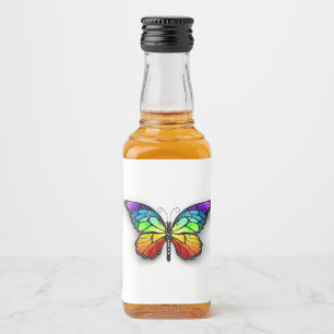 Etiqueta Para Botella De Licor Mariposa monarca arcoíris