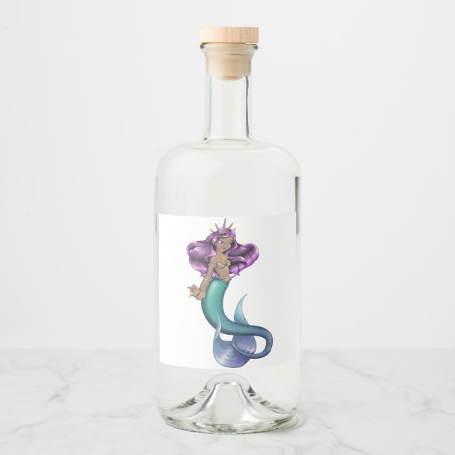 Etiqueta Para Botella De Licor Mermaid Iole (Anverso)
