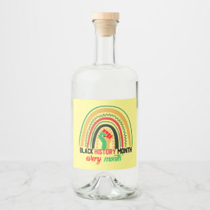 Etiqueta Para Botella De Licor Mes de la historia negra todos los meses