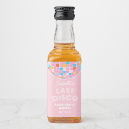 Etiqueta Para Botella De Licor Moderna Fiesta de Bachelorette Retro Pink Disco