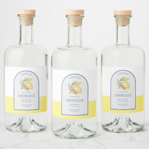 Etiqueta Para Botella De Licor Moderno Boho Arch Lemons Limoncello Botella Boda