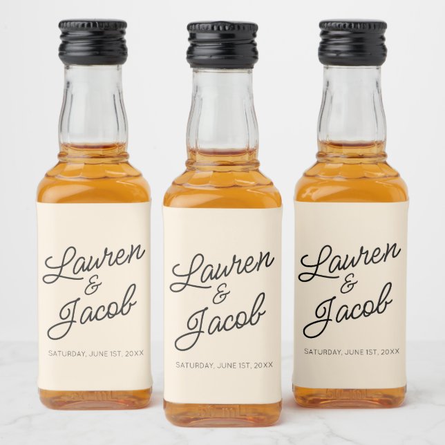 Etiqueta Para Botella De Licor Moderno minimalista Minimalista Boda de champán Mi (Botellas)