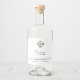 Etiqueta Para Botella De Licor Monograma Groomsman elegante