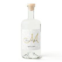 Monograma simple de la boda elegante de oro blanco