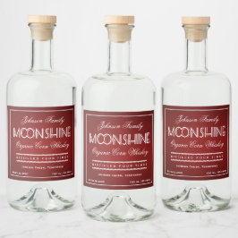 Etiqueta Para Botella De Licor Moonshine Ruby Red