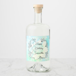 Etiqueta Para Botella De Licor Nacimiento personalizado Dreamy Pastels Lotus Flow
