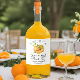 Etiqueta Para Botella De Licor Naranjas de acuarela Orangecello Boda Gracias