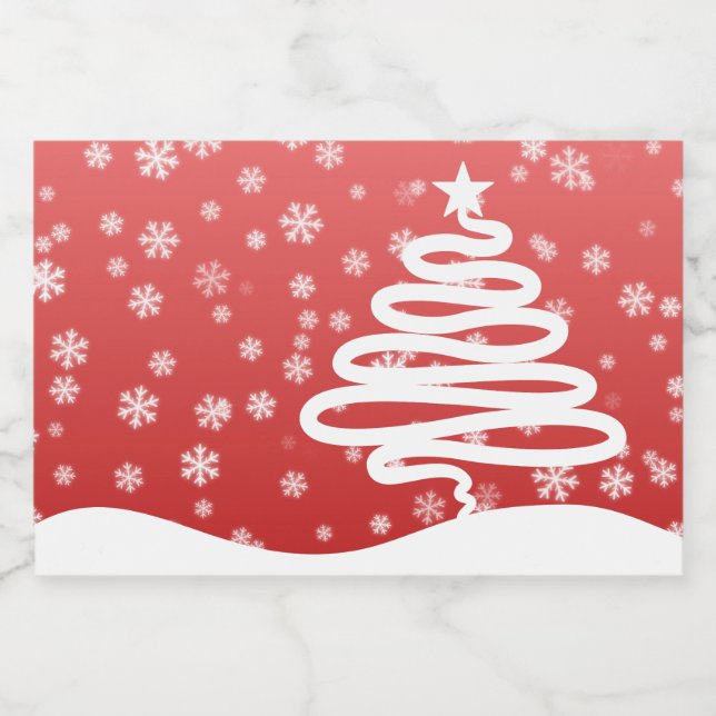 Etiqueta Para Botella De Licor Navidades blancos (Etiqueta única)