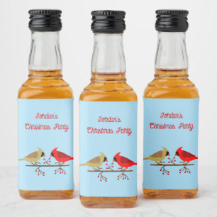 Etiqueta Para Botella De Licor Navidades cortos cardenales y Personalizado de las