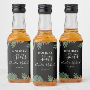 Etiqueta Para Botella De Licor Navidades de Pinecones Watercolor Greenery
