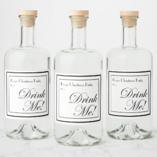 Etiqueta Para Botella De Licor ¡navidades Estilo Apothecary Bebe! Frasco de licor