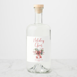 Etiqueta Para Botella De Licor Navidades Holiday guión de bienvenida rojo nombre 