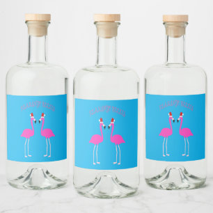 Etiqueta Para Botella De Licor Navidades Lesbianas Flamingos Flamingo Belles