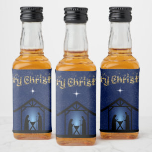 Etiqueta Para Botella De Licor Navidades Natividad Escena religiosa