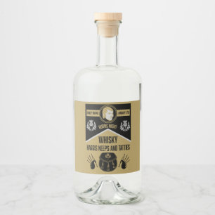 Etiqueta Para Botella De Licor Noche de quemaduras escocesa