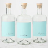 Nombre de Monograma del Guión Azul Verde azulado M