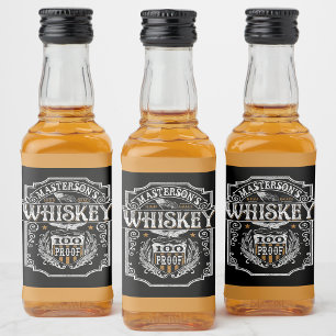 Etiqueta Para Botella De Licor NOMBRE personalizado Bar de cervecería Old West Wh