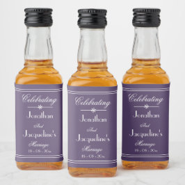 Etiqueta Para Botella De Licor Nombres de boda personalizados Dusty Purple Mini