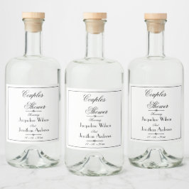 Etiqueta Para Botella De Licor Nombres Elegantes Simples para Duchas de Parejas E