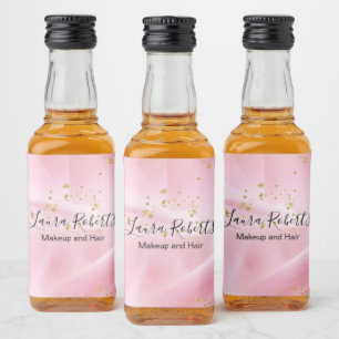 Etiqueta Para Botella De Licor Oro femenino y Purpurina rosa