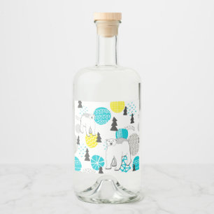Etiqueta Para Botella De Licor Oso polar