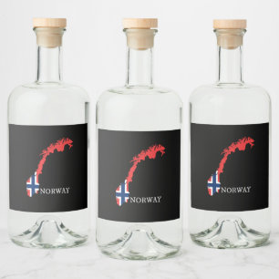Etiqueta Para Botella De Licor Pabellón Noruega