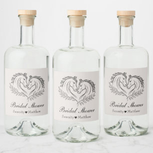 Etiqueta Para Botella De Licor País del Caballo Occidental Elegante ducha de novi