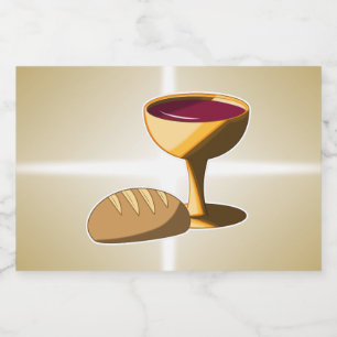 Etiqueta Para Botella De Licor Pan y vino La última comunión de Pascua de la cena