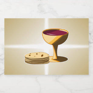 Etiqueta Para Botella De Licor Pan y vino sin levadura la última Pascua de la Cen