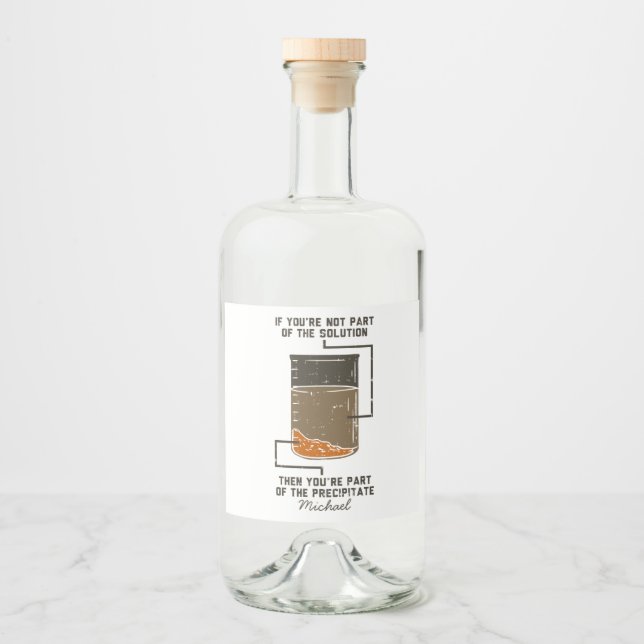 Etiqueta Para Botella De Licor Parte de la mordaza estudiantil de Química Precipi (Anverso)