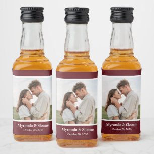 Etiqueta Para Botella De Licor Partido de compromiso de fotos Borgoña