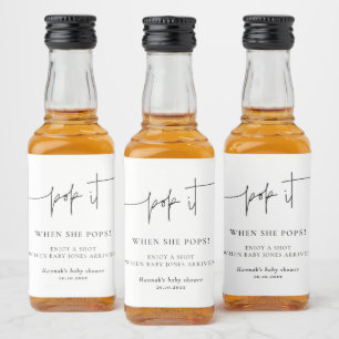 Etiqueta Para Botella De Licor Pásalo cuando aparezca Elegant Baby Shower Mini