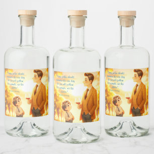 Etiqueta Para Botella De Licor Patrimonio y cosecha - Viñedo del Padre