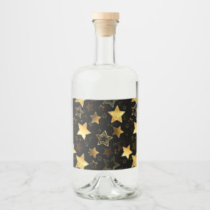 Etiqueta Para Botella De Licor Patrón sin foco con las estrellas doradas
