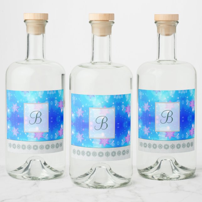 Etiqueta Para Botella De Licor Patrones de Monograma Elegantes Modernos | Fiesta  (Botellas)