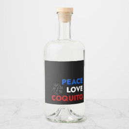 Etiqueta Para Botella De Licor Peace Love Coquito Bottle Label 3.5"x4"