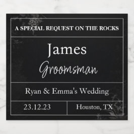 Etiqueta Para Botella De Licor Personalizable Groomsmen Propuesta Whiskey