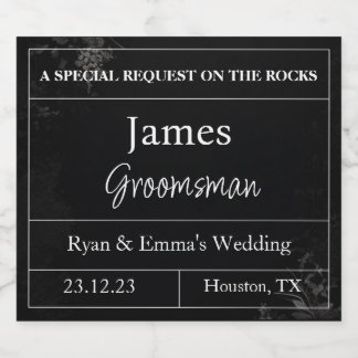 Etiqueta Para Botella De Licor Personalizable Groomsmen Propuesta Whiskey