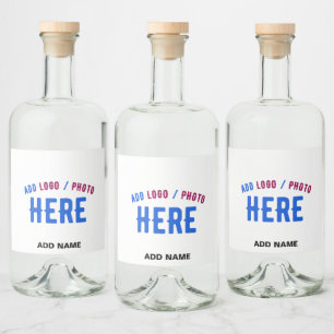 ETIQUETA PARA BOTELLA DE LICOR PERSONALIZABLE MODERNO ESTILO BLANCO VERIFICADO MA