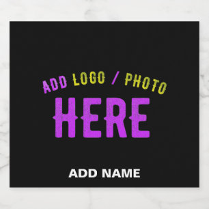 ETIQUETA PARA BOTELLA DE LICOR PERSONALIZABLE MODERNO ESTILO NEGRO VERIFICADO MAR