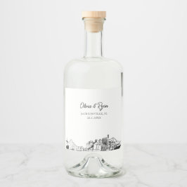 Etiqueta Para Botella De Licor Personalizado Boda minimalista de Jacksonville