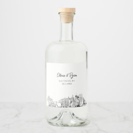 Etiqueta Para Botella De Licor Personalizado Boda minimalista de Las Vegas