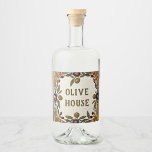 Etiqueta Para Botella De Licor Personalizado de aceite de oliva de vintage Placa 