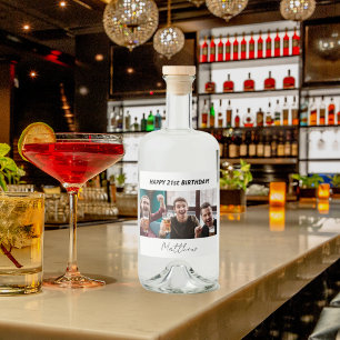 Etiqueta Para Botella De Licor Personalizado de fiesta de cumpleaños foto hombre