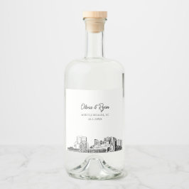 Etiqueta Para Botella De Licor Personalizado minimalista de bodas en Myrtle Beach