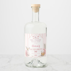 Etiqueta Para Botella De Licor personalizado Rosa Lux Despedida de soltera bridal
